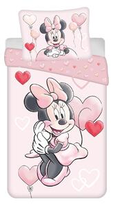 Dětské bavlněné povlečení s motivem myšky Minnie laděné do růžova. Rozměr povlečení je 140x200, 70x90 cm