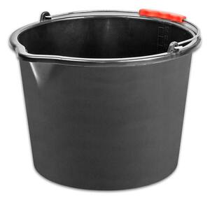 Vedro ReCycled® 12 lit, stavebné, plast, s výlevkou, plastový úchyt, čierne