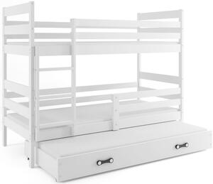 BMS Group Dětská patrová postel s přistýlkou ERYK bílá Velikost postele: 190x80 cm, Barva šuplíku: Růžová