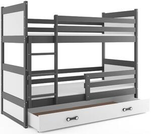 Dětská patrová postel RICO | šedá 80 x 160 cm Barva: bíla