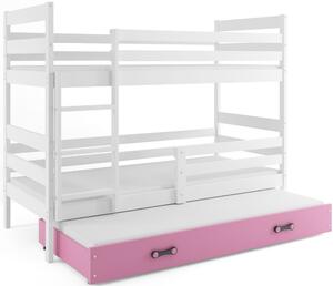 BMS Group Dětská patrová postel s přistýlkou ERYK bílá Velikost postele: 160x80 cm, Barva šuplíku: Bílá