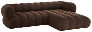 -25 % Dny MOMENTI– Cosmopolitan Design Hnědá sametová rohová pohovka Koge 270 cm, pravá