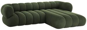-25 % Dny MOMENTI– Cosmopolitan Design Zelená sametová rohová pohovka Koge 270 cm, pravá