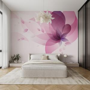 Fototapety je namalován jasně růžový květ, Fototapety akvarel, w02562 : uwalls.cz
