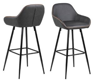 ACTONA Sada 2 ks − Barová židle Candis šedá 101.5 × 52.5 × 53 cm