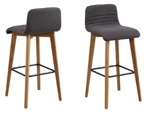 ACTONA Sada 2 ks − Barová židle Arosa šedá 101 × 44 × 47 cm