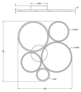 Trio Leuchten 622610532 RONDO - Stropní lustr stmívatelný klasickým vypínačem, LED 49W, 3000K, 53 x 59cm (Moderní stropní lustr s příjemnou teplou barvou světla, montura v černé barvě)