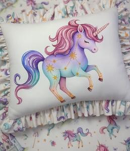 Dekorační polštářek Unicorn s volánkem