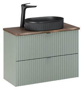 Comad Set koupelnového nábytku Line Reed Green 80 rákosově zelená/dub casella (4 kusy nábytku)