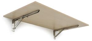 Sklápěcí stůl na zeď, 1200 x 600 mm, nosnost 30 kg, bříza