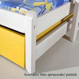 Dětská patrová postel z masivu borovice JAKUB III s přistýlkou a šuplíky - 200x90 cm - bílá