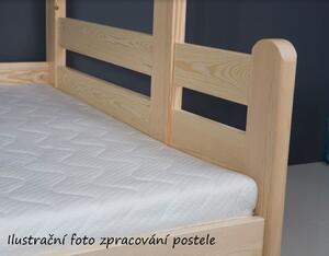 Dětská patrová postel z masivu borovice JAKUB III s přistýlkou a šuplíky - 200x90 cm - přírodní borovice