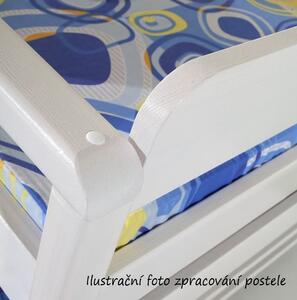 Dětská patrová postel z masivu borovice JAKUB III s přistýlkou a šuplíky - 200x90 cm - bílá