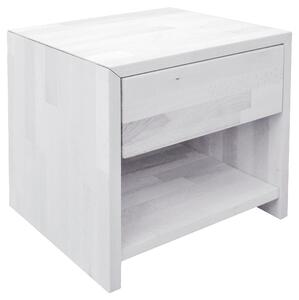 NOČNÍ STOLEK, buk, bílá, 45/45/35 cm Carryhome