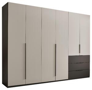 ŠATNÍ SKŘÍŇ S OTOČNÝMI DVEŘMI, barvy grafitu, světle šedá, 300/225,5/60 cm MID.YOU, Online Only
