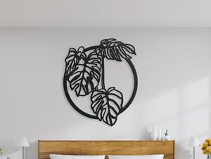 Drevko Kulatý dřevěný obraz Monstera deliciosa