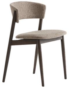 Unique Furniture Tmavá dubová jídelní židle Revere s béžovým sedákem