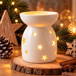 Porcelánová vánoční aroma lampa Hvězdičky 11 cm 9000327
