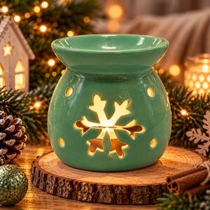 Vánoční aroma lampa mint s vločkou 10 cm 9000374