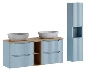 Comad Set koupelnového nábytku Nova Denim 140 denim/dub evoke (7 kusů nábytku)