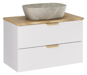 Comad Koupelnová skříňka s deskovým umyvadlem Aster White 80 bílá mat/dub cremona