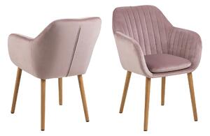 ACTONA Židle s opěrkou Emilia růžová 83 × 57 × 61 cm