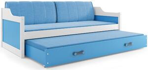 BMS Group Dětská postel s výsuvnou přistýlkou DAVID bílá Velikost postele: 190x80 cm, Barva výplní: Růžová