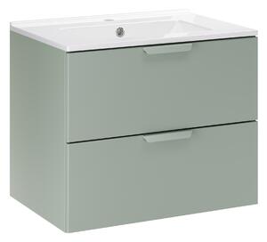 Comad Koupelnová skříňka s nábytkovým umyvadlem Aster Green 60 zelená mat