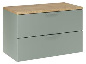 Comad Koupelnová skříňka pod deskové umyvadlo Aster Green 80 zelená mat/cremona dub