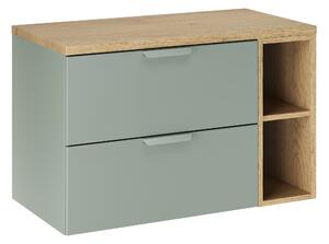 Comad Set koupelnového nábytku Aster Green 80 zelená mat/dub cremona (3 kusy nábytku)