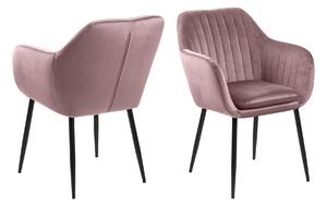 ACTONA Židle s opěrkou Emilia růžová 83 × 57 × 61 cm