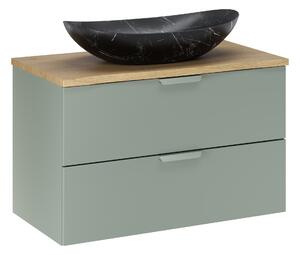 Comad Koupelnová skříňka s deskovým umyvadlem Aster Green 80 zelená matná