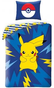 Bavlněné ložní povlečení Pokémon Pikachu - motiv Bleskový šok - 100% bavlna - 70 x 90 cm + 140 x 200 cm
