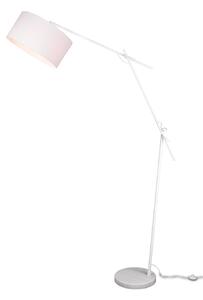 Trio Leuchten 401600131 PONTE - Moderní bílá naklápěcí lampa , výška 168cm (Obýváková stojací lampa s textilním stínidlem)