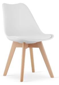 Bílá židle BALI MARK s bukovými nohami