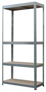 Regál Racks, kovový, MDF, 4 police, 700x300x1500 mm, max. 150 kg/polica