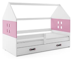 BMS Dětská postel domeček DOMI | bílá se zásuvkou Barva: bílá / růžová