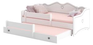 Dětská postel s přistýlkou EMKA II Barva: Bílá / šedý úchyt
