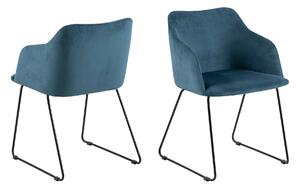 ACTONA Sada 2 ks − Židle s opěrkou Casablanca modrá 79.5 × 52 × 54.5 cm