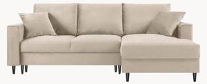 Čtyřmístná rohová pohovka s funkcí spaní a úložným prostorem Cartadera Light Beige & Black