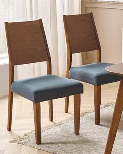 Sada 2 dřevěných jídelních židlí šedé ELMIRA