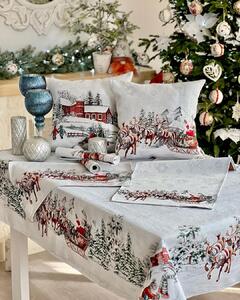 Dům Vánoc Gobelínové vánoční prostírání s motivem Santa na saních 33x53 cm