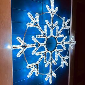 DECOLED Easy Fix 2D LED světelná vločka X, 85 × 85 cm, ledově bílá, závěsný