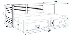 Jednolůžková rozkladací postel 90 cm Harum (grafit) (s roštem, matrací a úl. prostorem). 1056442