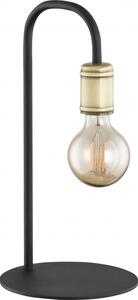 TK Lighting 3023 RETRO - Stolní retro lampa v černé a mosazné barvě 1 x E27 (Stolní svítidlo s mosaznou barvou, vypínač na kabelu)