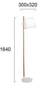 Stojací lampa VIANA 1xE27/60W/230V bílá/hnědá