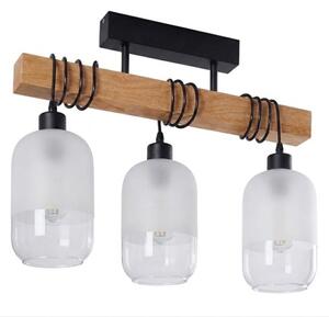 Brilagi - Přisazený lustr WOOD GLASS 3xE27/60W/230V borovice/černá/bílá