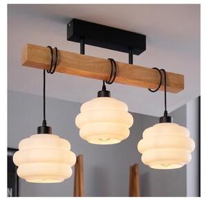 Brilagi - Přisazený lustr WOOD GLASS 3xE27/60W/230V borovice/černá/bílá