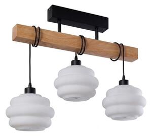 Brilagi - Přisazený lustr WOOD GLASS 3xE27/60W/230V borovice/černá/bílá