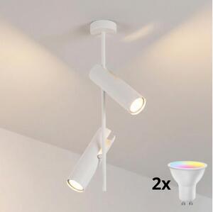 Brilagi - LED RGBW Stmívatelný lustr na tyči BRANCH 2xGU10/6,5W/230V bílá